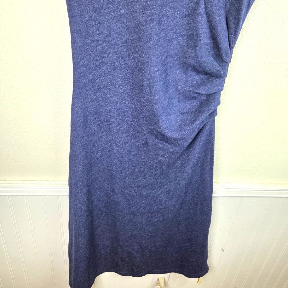 OGL Women's Side Ruched Scrunched Navy Sleeveless Super Soft Dress Size Large - Picture 5 of 10
